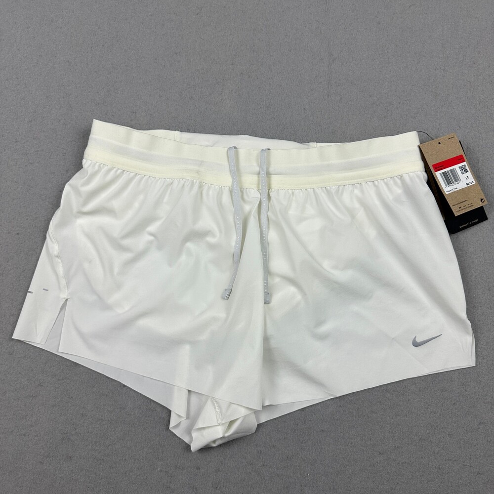 Nike Swift Running Shorts Women Large Beige Dri-FIT Reflective Training Lining L